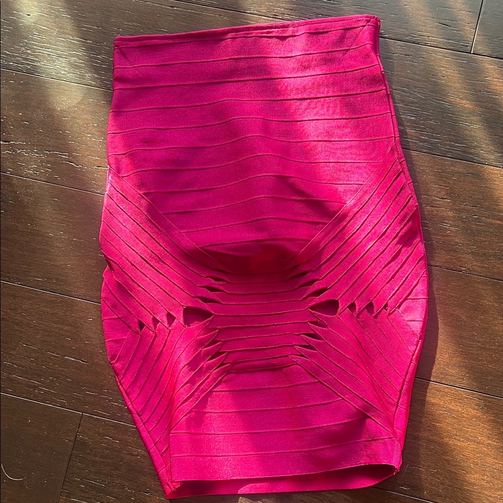 WOW couture Fuchsia Bandage Pencil Skirt